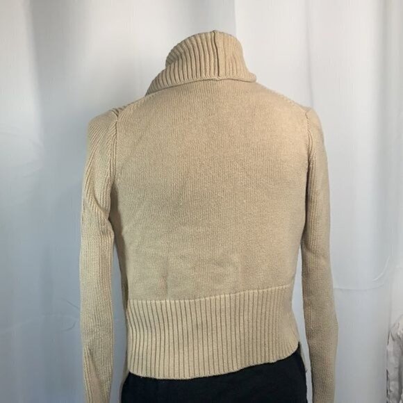 Banana Republic Step Hem Open Front Knit Cardigan-Almond, Sz Small, Wool Blend - Picture 6 of 10